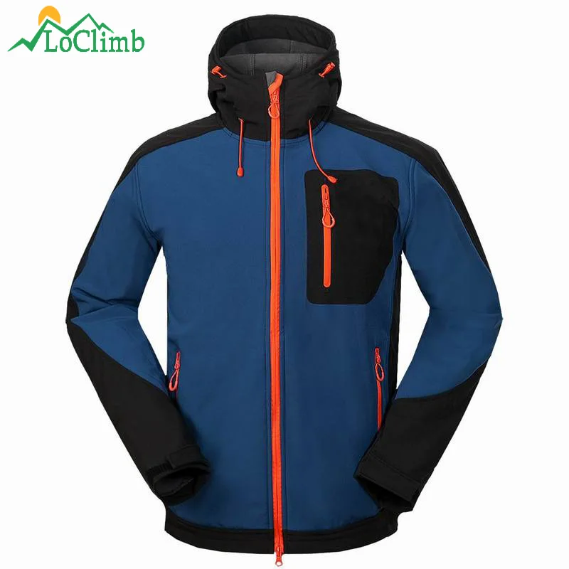 Мужская водонепроницаемая флисовая куртка LoClimb для походов и альпинизма AM102|hiking