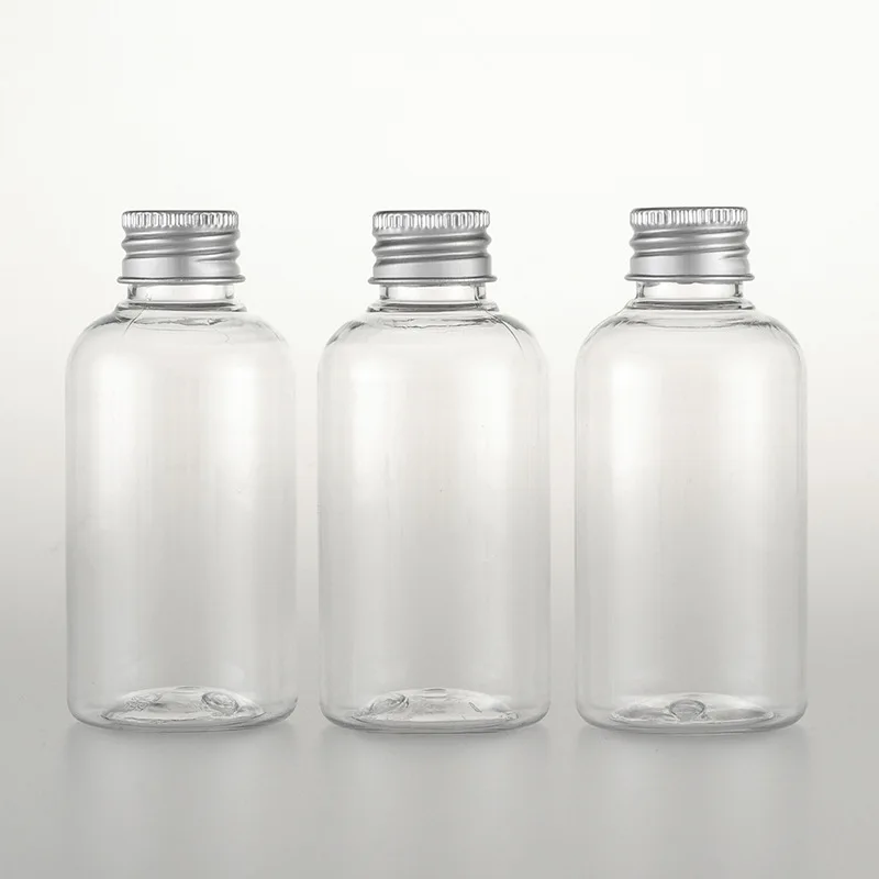 

3pcs/set 75ml transparent round neck and neck bottle PET There are round plastic bottles Aluminum cover (with inner plug) BQ129