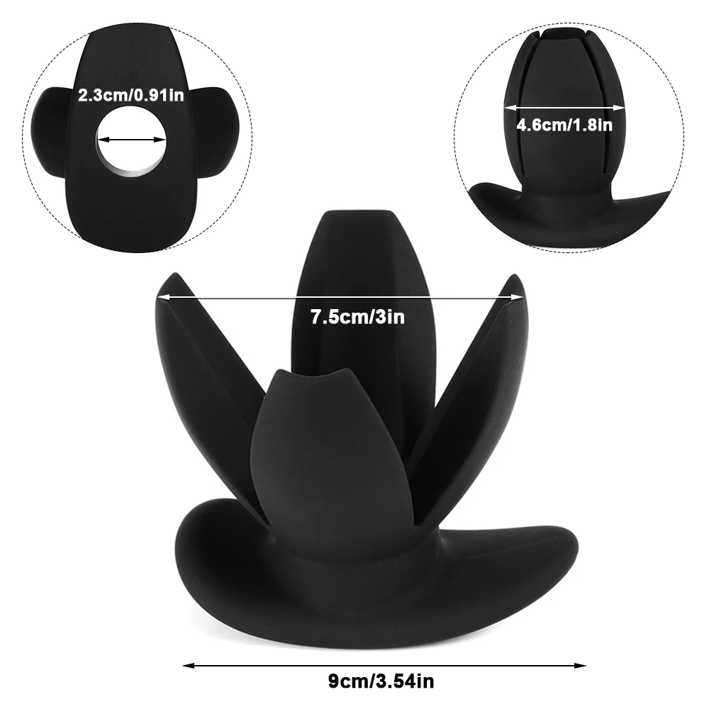 4 Petals Hollow Anal Plug Dilator Large Expander Anal Plug Hollow Peep Anus Speculum Butt Plug Erotic Sex Toys For Men Women