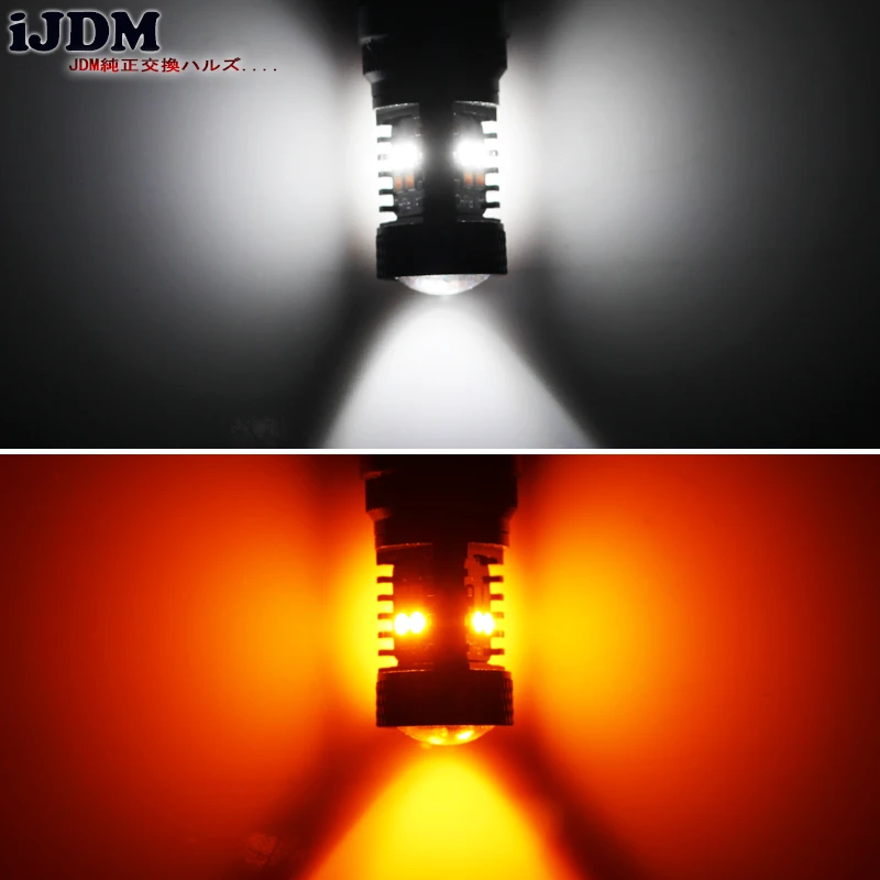 IJDM 1157 LED Сверхъяркие 3030 чипсет белый/желтый BA15s S25 светодиодные лампы с проектором