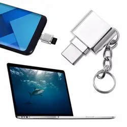 Мини алюминия USB3.1 Тип c OTG Micro SD Card Reader адаптер с цепочкой для S8 Note8 G6 G5 Huawei p10 MacBook