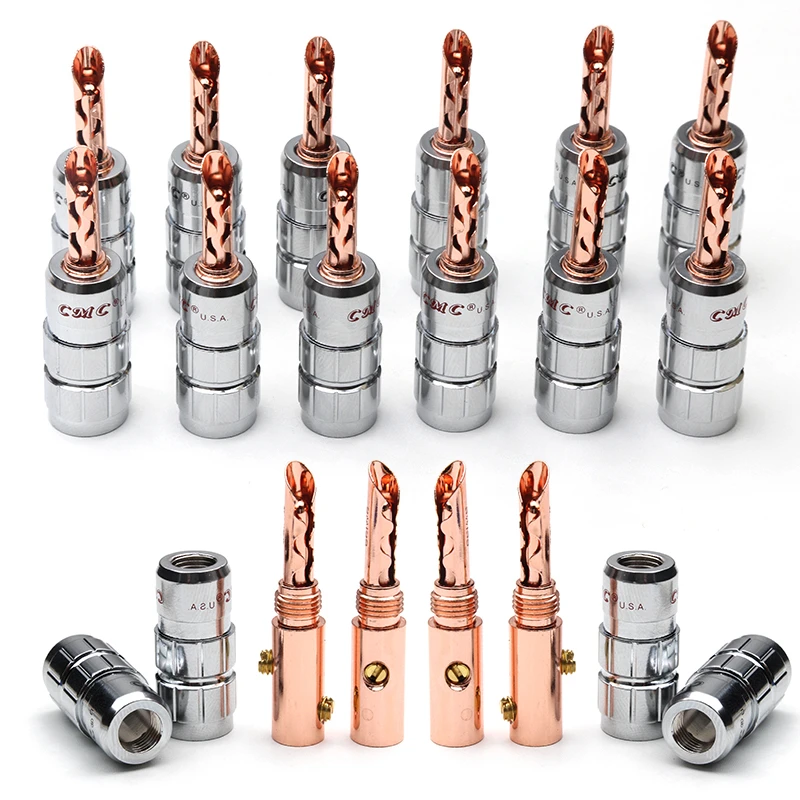 

12PCS Gold Plated Copper Solid Banana Plug Set Female Connectors Plugs Cable Wire Adapters For Audio Speaker Amplifier 4.3mm