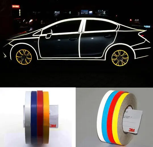 1 0 см х 45 метров DIY стайлинга автомобилей 3м Reflective Безопасность лента автомобиля