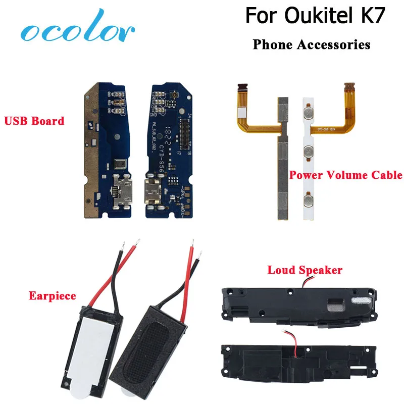 

ocolor For Oukitel K7 USB Plug Charge Board Loud Speaker For Oukitel K7 K7 Power Power Button Volume Key Flex Cable Earpiece