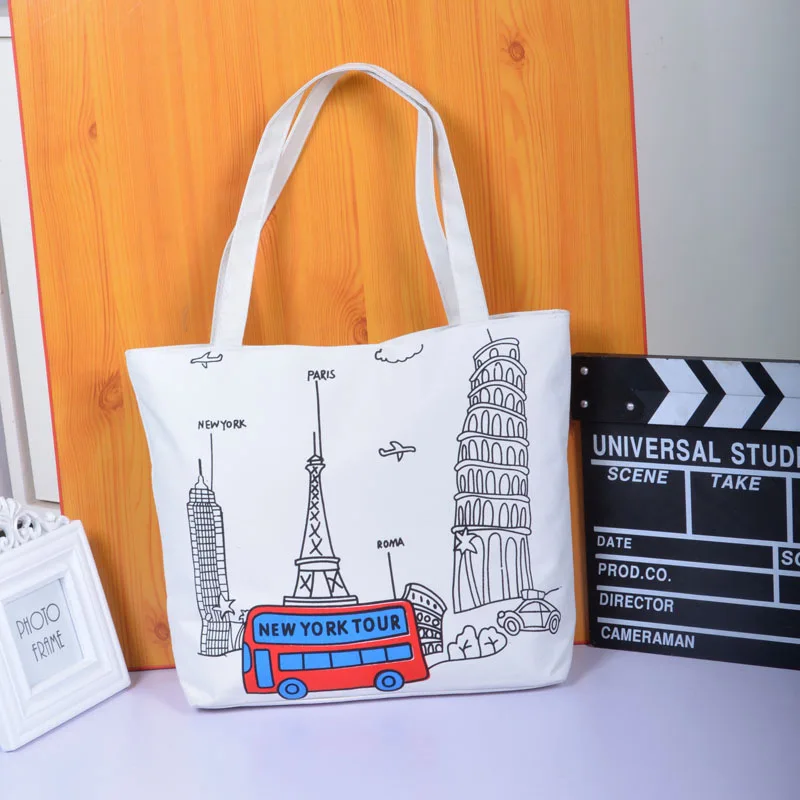 

2019 Women's Large-capacity Casual Handbag Ladies Casual Canvas Women's Shoulder Bag Green Shopping Bag