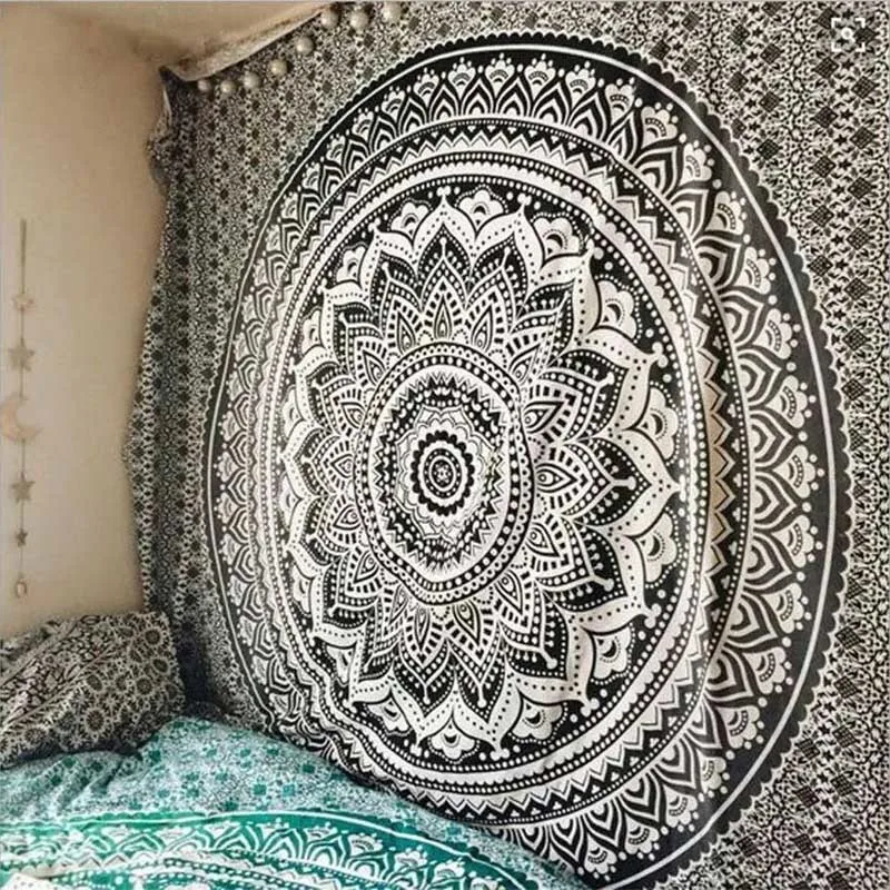 Indian Bohemian Mandala Tapestry Wallpaper Hanging Sandy Beach Throwing Carpet Camping Tent Travel Yoga Mattress Mandala - Цвет: 10