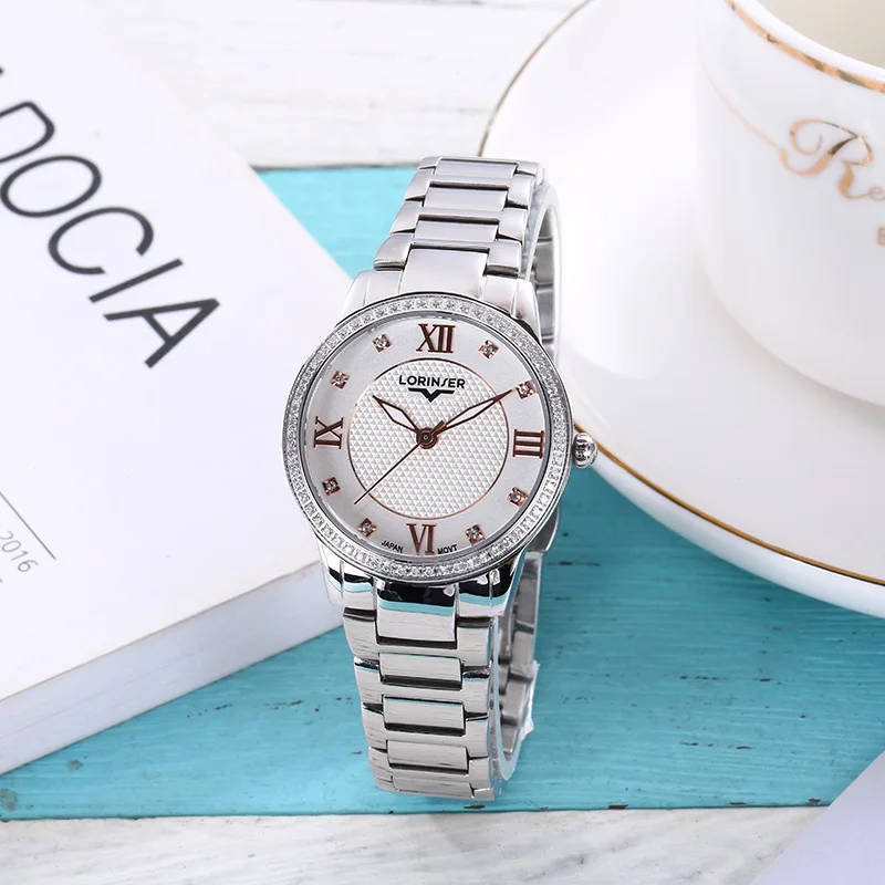 

Women Watches 304 Solid Stainless Steel Lady Wristwatch Japan Miyota Movement Rhinestone Woman Timepiece 3bar Waterproof Clock