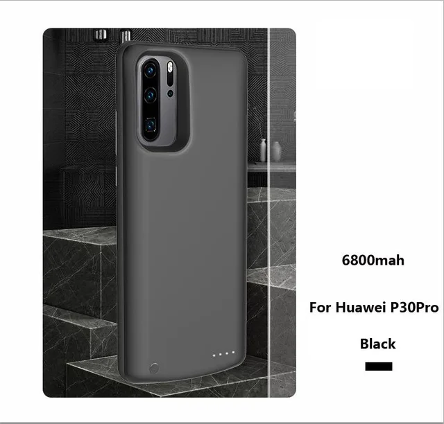 NTSPACE чехол для зарядного устройства s для huawei P30 Pro Чехол для аккумулятора запасной Внешний Аккумулятор Чехол для зарядки телефона s для huawei P30 чехол для питания - Цвет: Black for P30 Pro