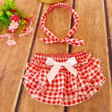 Клетчатый ободок с бантом для маленьких девочек с Шароварами