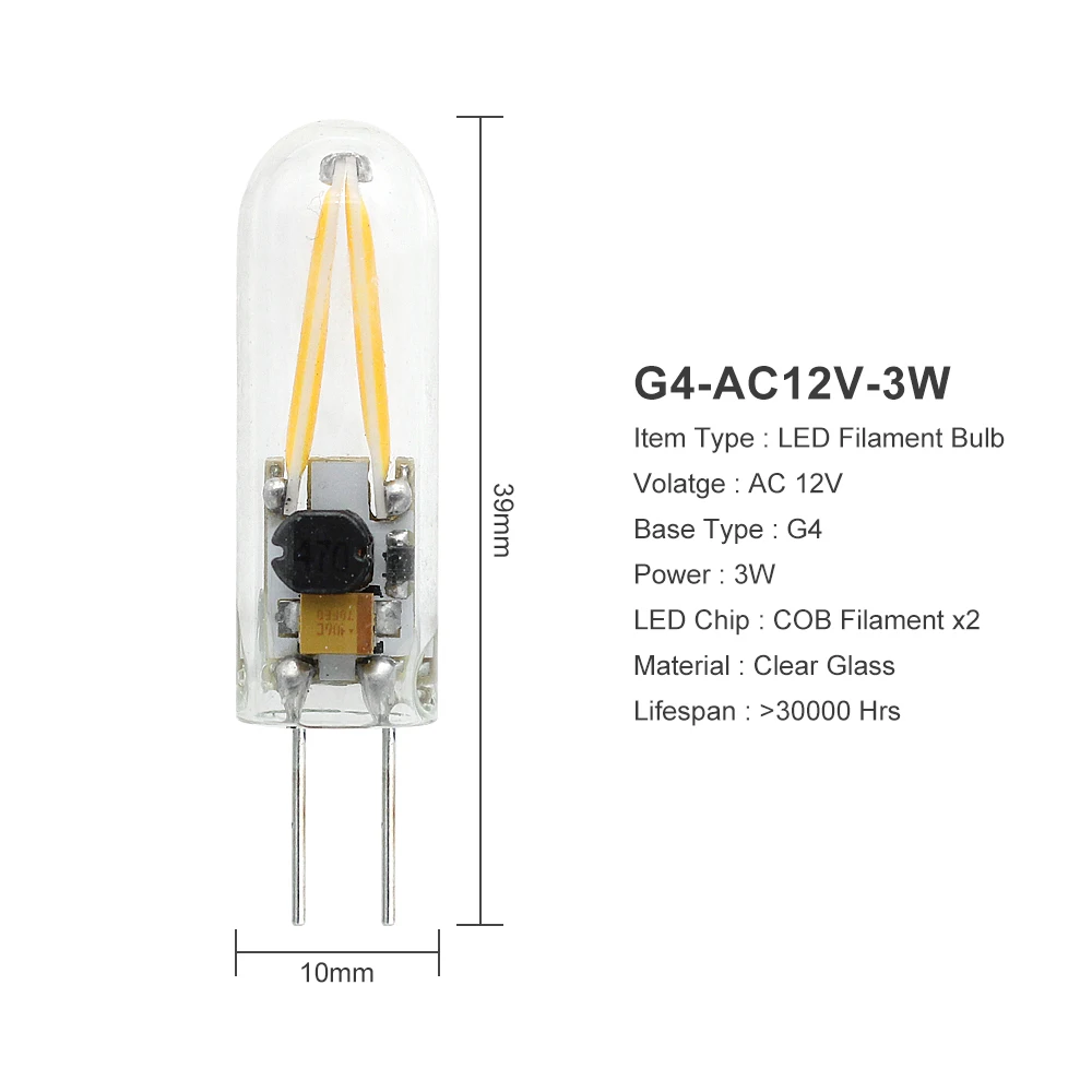 ANBLUB G4, 3 Вт, 6 Вт, светодиодный светильник из стекловолокна, AC DC, 12 В, точечный светильник, Bombillas, лампа без мерцания для дома, люстра, светильник, Lamparas