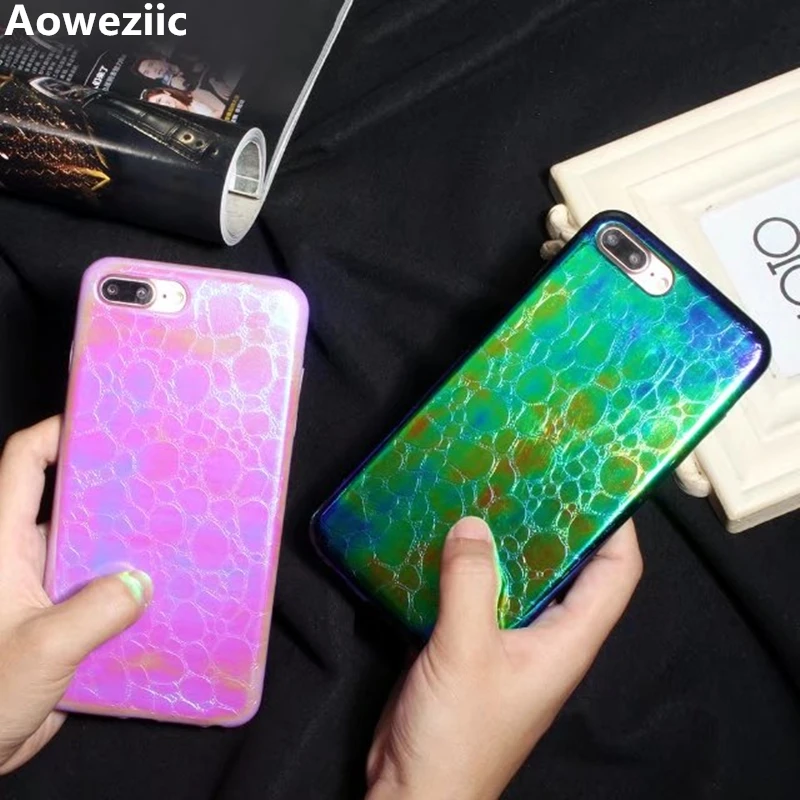 

Aoweziic Luxury laser flash cat claw stone pattern soft side case For iphoneX XR XS MAX 6 6s plus 6plus back cover cases 7 8plus