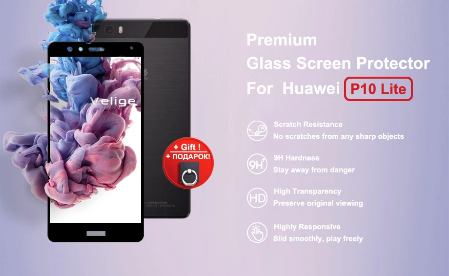 2 Pack Velige Full Cover Tempered Glass Screen Protector For Huawei P10 Lite P10Lite Nova Lite 9H 0.3mm Glass Flim (5)