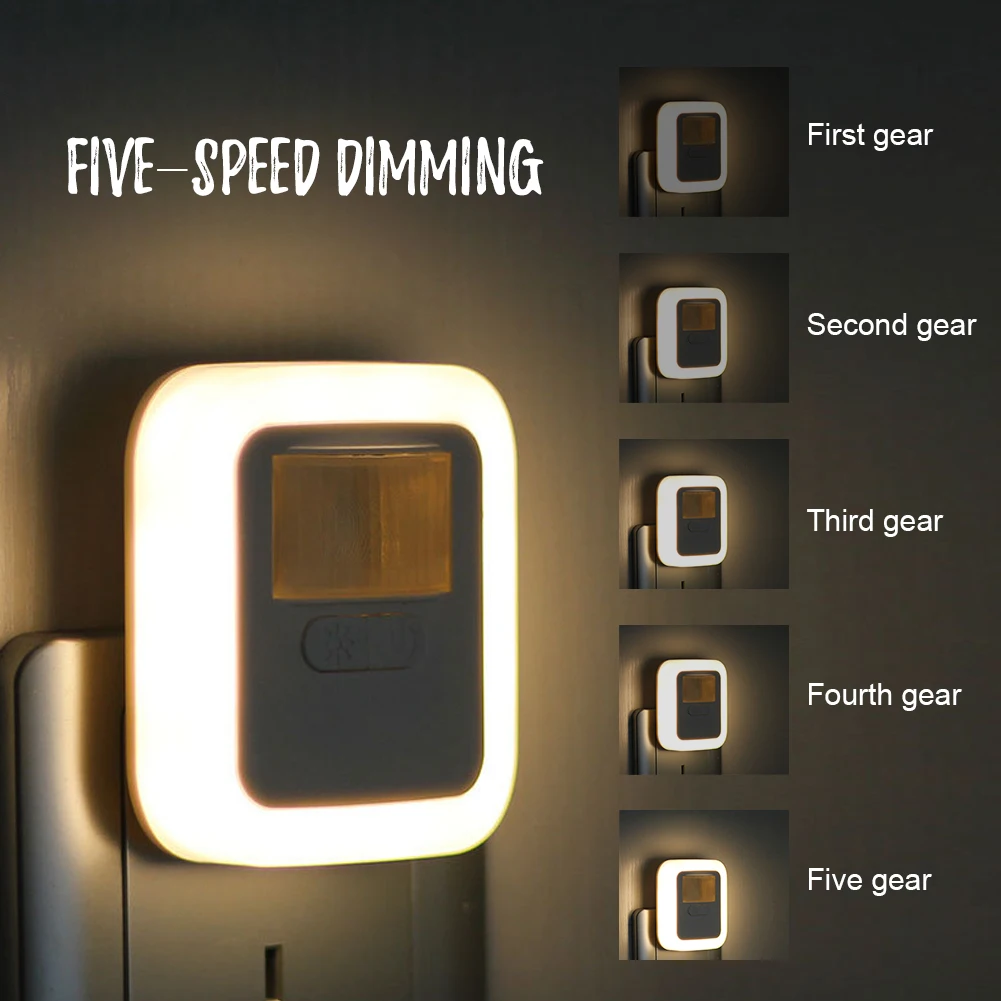 Plug-in light управление секция экономия энергии умная яркость светодиодный ребенок кормления просыпается ночник