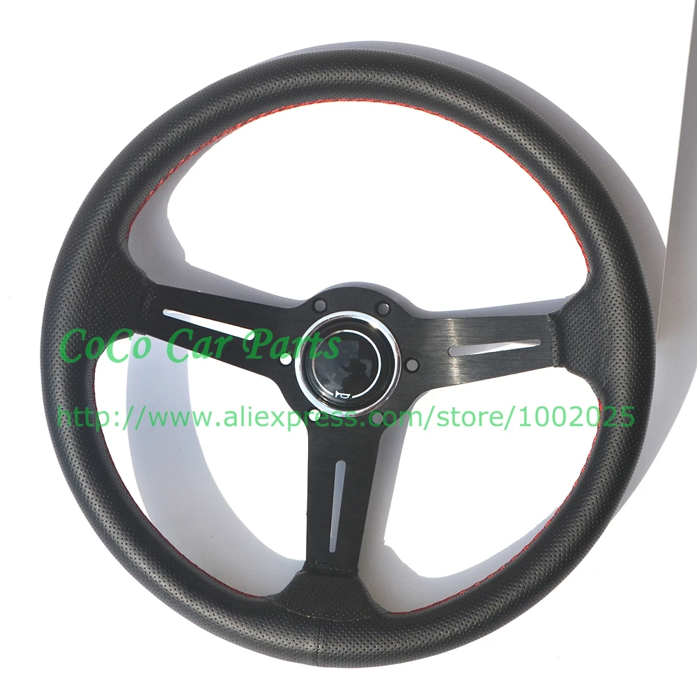 Leather With Small Holes Drifting Steering Wheel 350mm Universal Racing