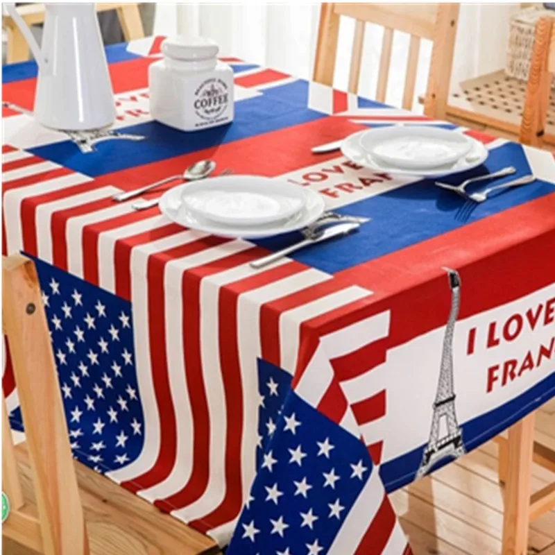 American Flag Tower stitching tablecloths hotel/bar waterproof cotton