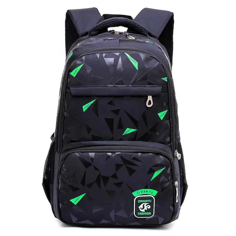 Детские школьные сумки; рюкзаки для подростков; легкие водонепроницаемые школьные сумки для мальчиков и девочек; Детские ортопедические школьные сумки; Mochila - Цвет: black green