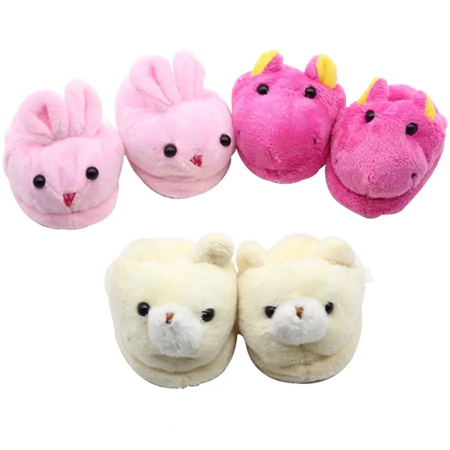 

Girl Gift For 18 Inch American Doll Cute Animal Plush Slippers American Hand Made Doll Accessories Toys For Children