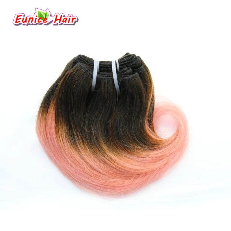 1B/27/фиолетовый/розовый/613/ошибка двухтонный Омбре тела вьющиеся накладные волосы короткая волна бразильские пучки волос Омбрэ шиньон