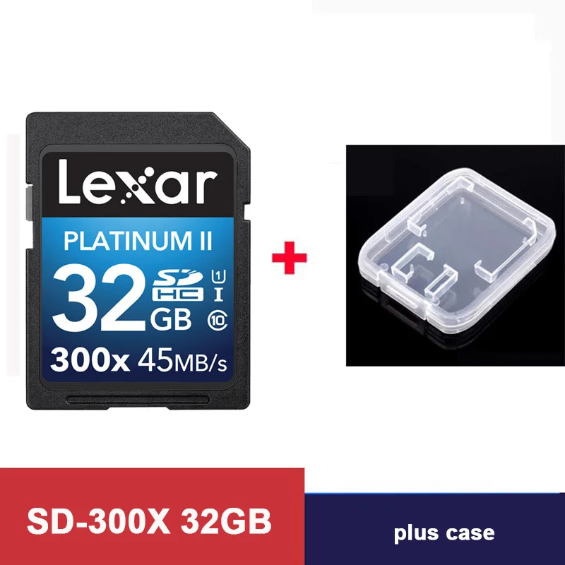 Оригинальная флеш-карта Lexar SD 300x16 GB 32GB SDHC 45 МБ/с. карта памяти cartao de memoria Class 10 U1 USH-I карта памяти для карт камеры - Емкость: 300X-32GB-plus-case