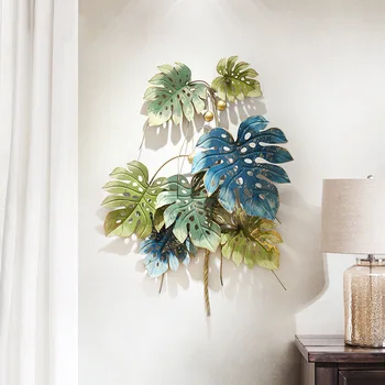 

Tropical Plant Wrought Iron Retro Wall Hanging Decorative 3D Wall Crafts Decoration Home Livingroom Background Mural R2195