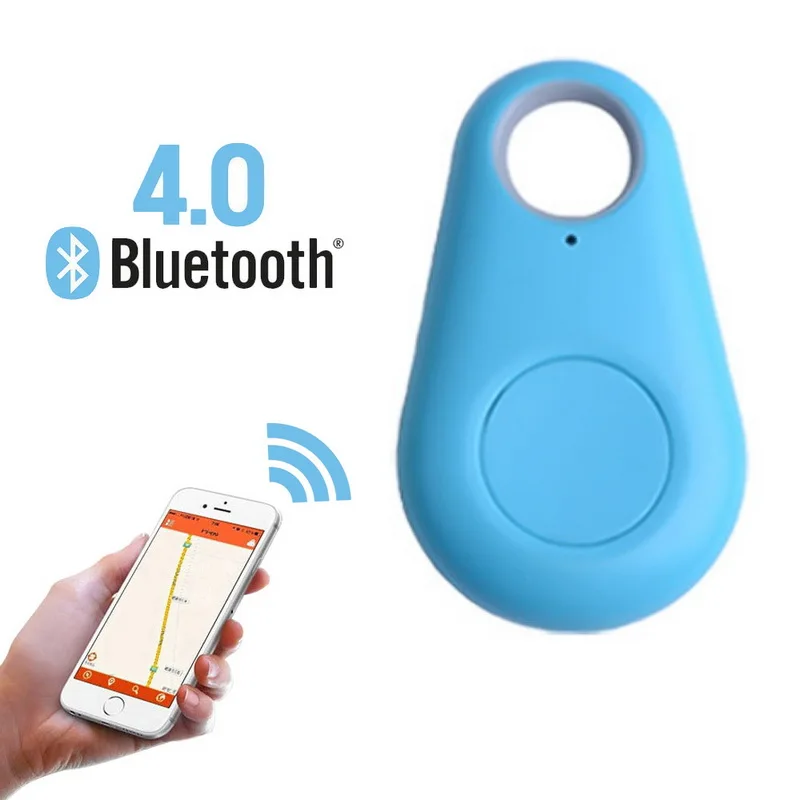 blue Домашнее животное Мини Смарт Bluetooth gps трекер Водонепроницаемый локатор сигнализация кошелек искатель ключ домашнее животное трекер детский телефон анти потеря напоминание - Цвет: blue