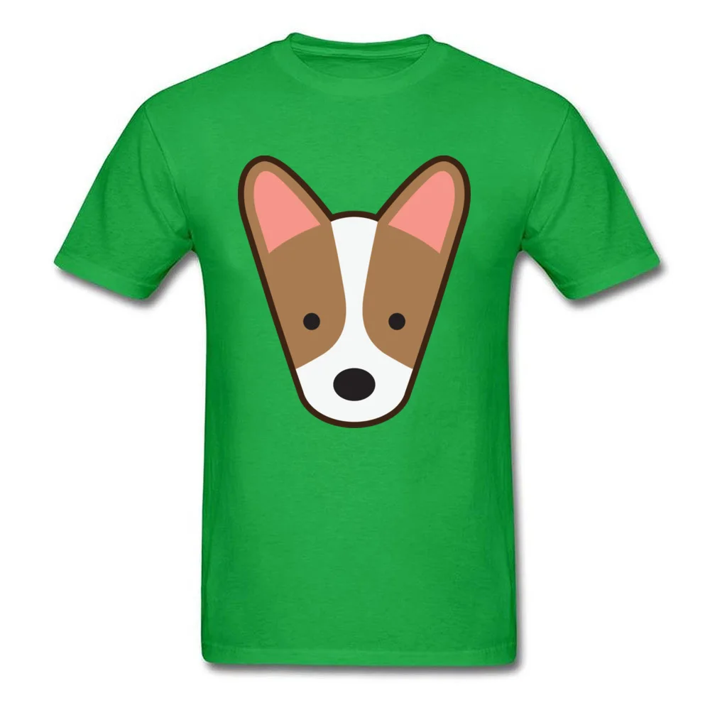 Corgi Pup 100% Cotton Geek Tops T Shirt Brand New Short Sleeve Men's Top T-shirts Design ostern Day Tee-Shirt Round Neck Corgi Pup green