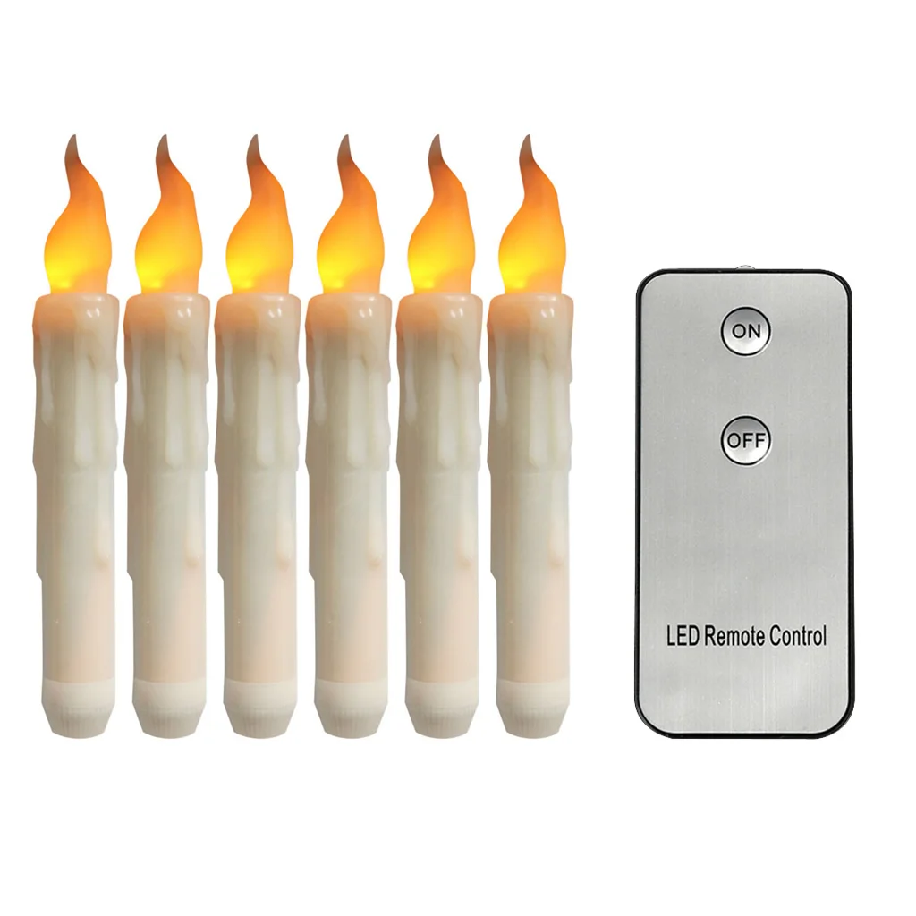 6inch Remote Control Flickering Flameless LED Candles Tea Light Pillars