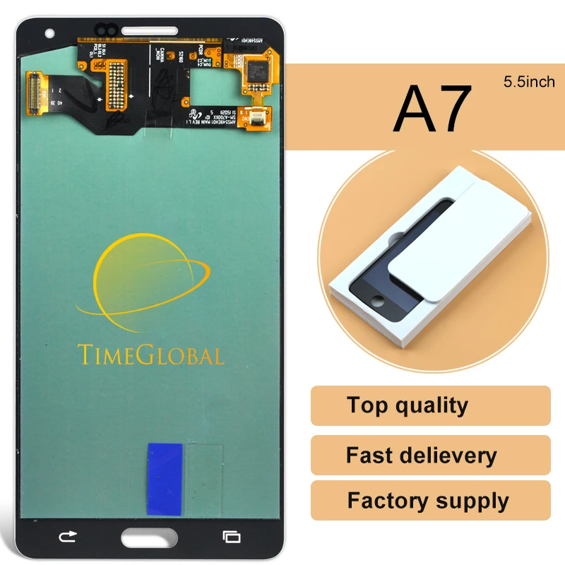

2pcs Wholesale 100% Original For Samsung A7 lcd display touch screen digitizer white black color freeshipping