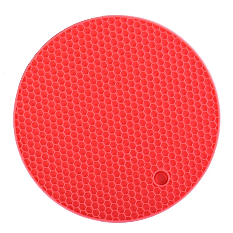 1Pcs Colorful Round Heat Resistant Non-Slip Silicone Mat Pot Holder Coaster crochet doilies  Posavasos Table Kitchen Placemats (5)