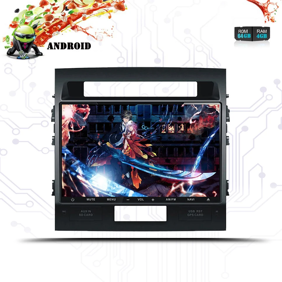 

HD 1024*600 Android 9.0 Octa Core 4G+64G Car Radio Stereo DVD GPS For Toyota Land Cruiser 200 LC200 2008-2015 Map Tape Recorder