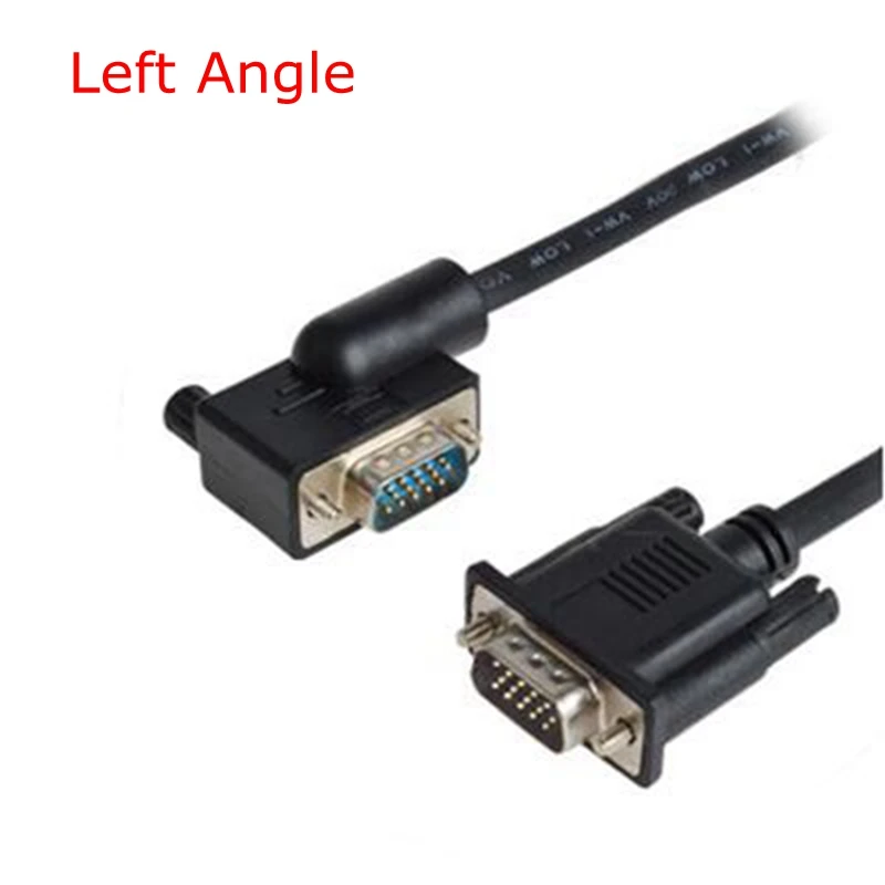 VGA 15pin 3+6 Angle cables 90 Degree Left Angled VGA to vga male Cable
