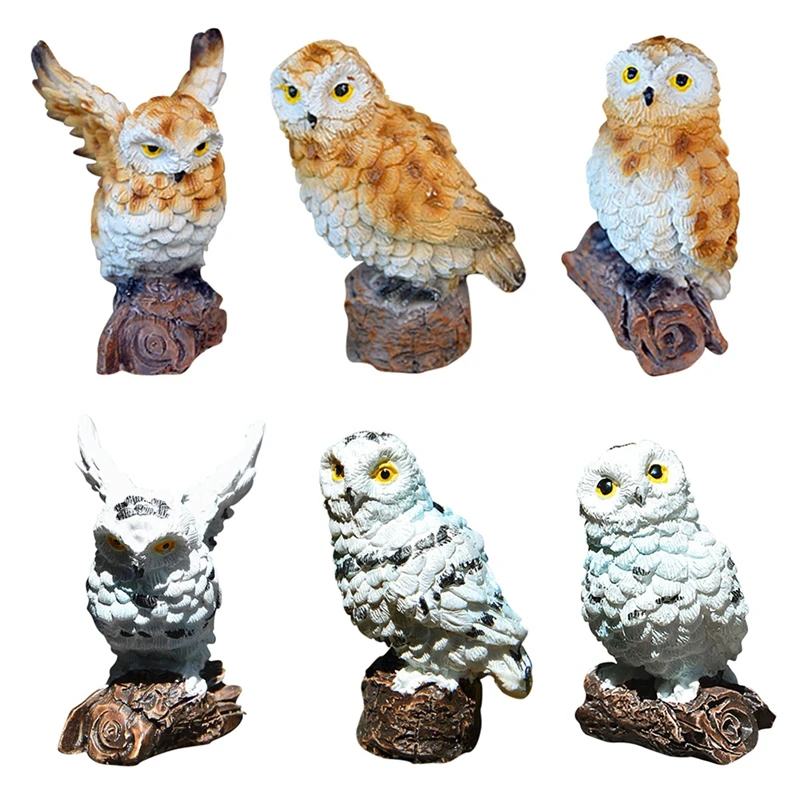 

Resin Imitation Mini Owls Miniature House Fairy Garden Micro Landscape Garden Outdoor Patio Decoration Plant Pots Bonsai Craft