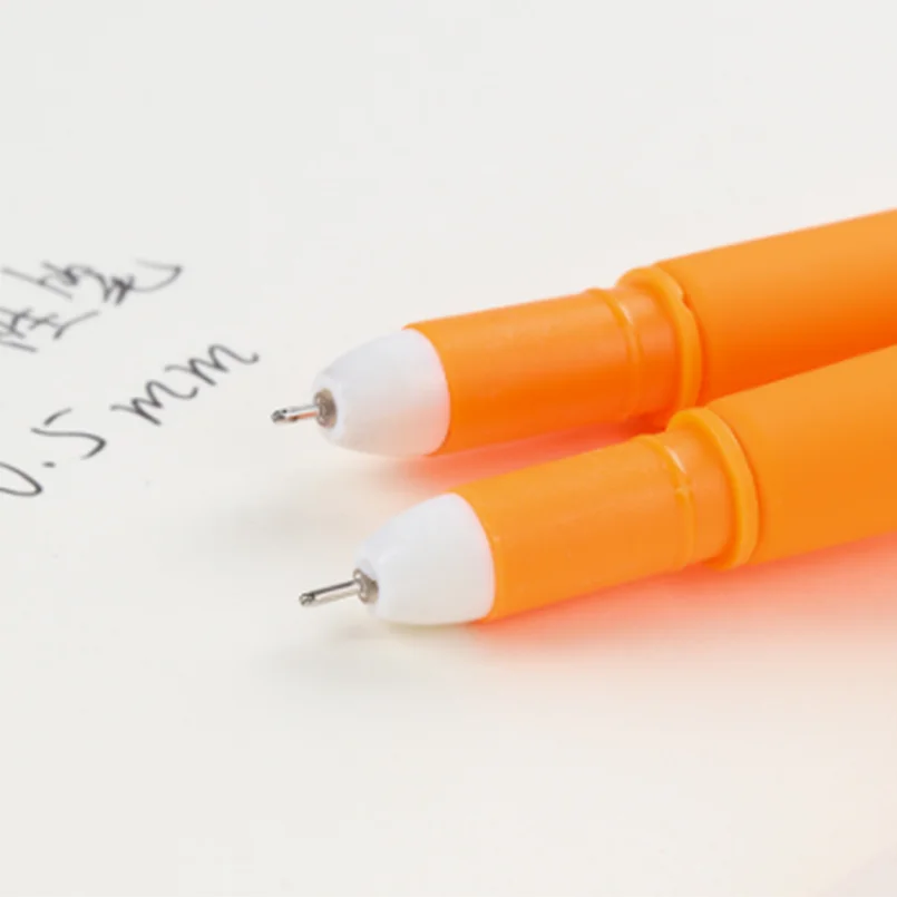 288 шт. морковь гелевая ручка 0.38 мм черный/синие чернила ручки растительного типа для детей канцелярские принадлежности Школьные