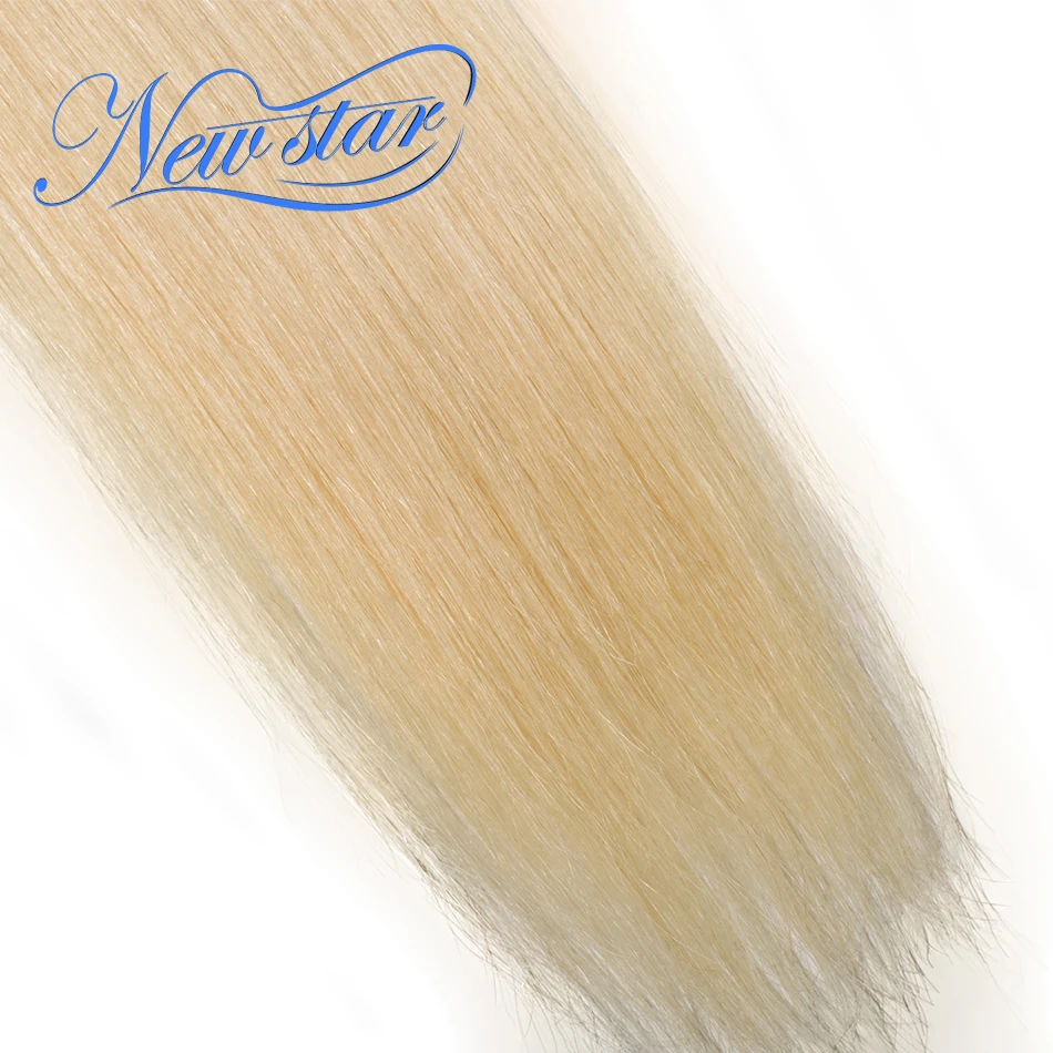 New Star Brazilian 613 Straight Hair Weaving 1/3/4 Platinum Bundles 100% Remy Human Hair 10A Honey Blonde Hair Extensions