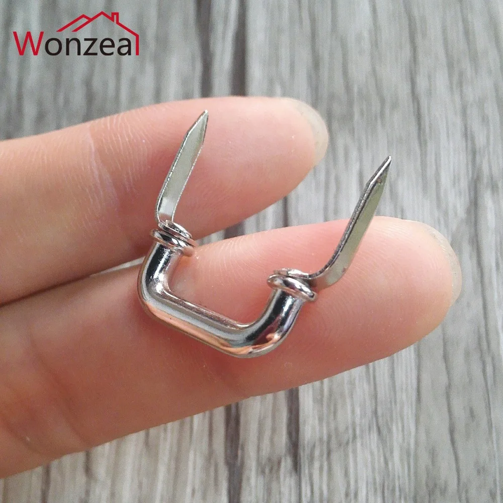 

10pcs Jewelry box tiny handle, cosmetic case small handle with foot Silver color mini pull