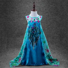 Nouveau Design fleur princesse Anna Elsa robe Cosplay personnalisé enfants princesse robes robe à paillettes coton bébé filles robe enfants