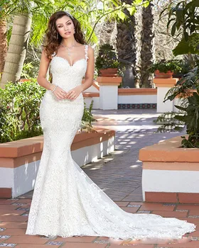 

2019 Wedding Spaghetti Strap Backless Lace Dress Sexy Fashion Women Mermaid Sleeveless Bandage Bohemian Party Dresses Wholesale