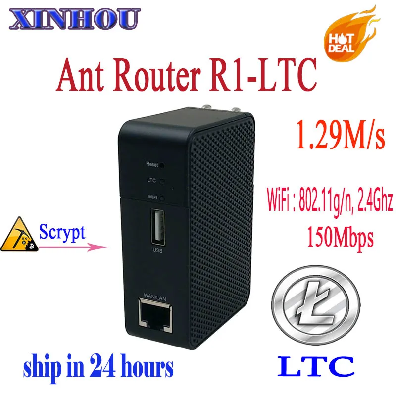 ANT MINER R1 LTC Miner 1.29M/s Scrypt Miner Litecoin Mining Machine And 2.4G Antminer Wireless Router,More economical than L3 A4 ANT MINER R1 LTC Miner 1.29M/s Scrypt Miner Litecoin Mining Machine And 2.4G Antminer Wireless Router,More economical than L3 A4