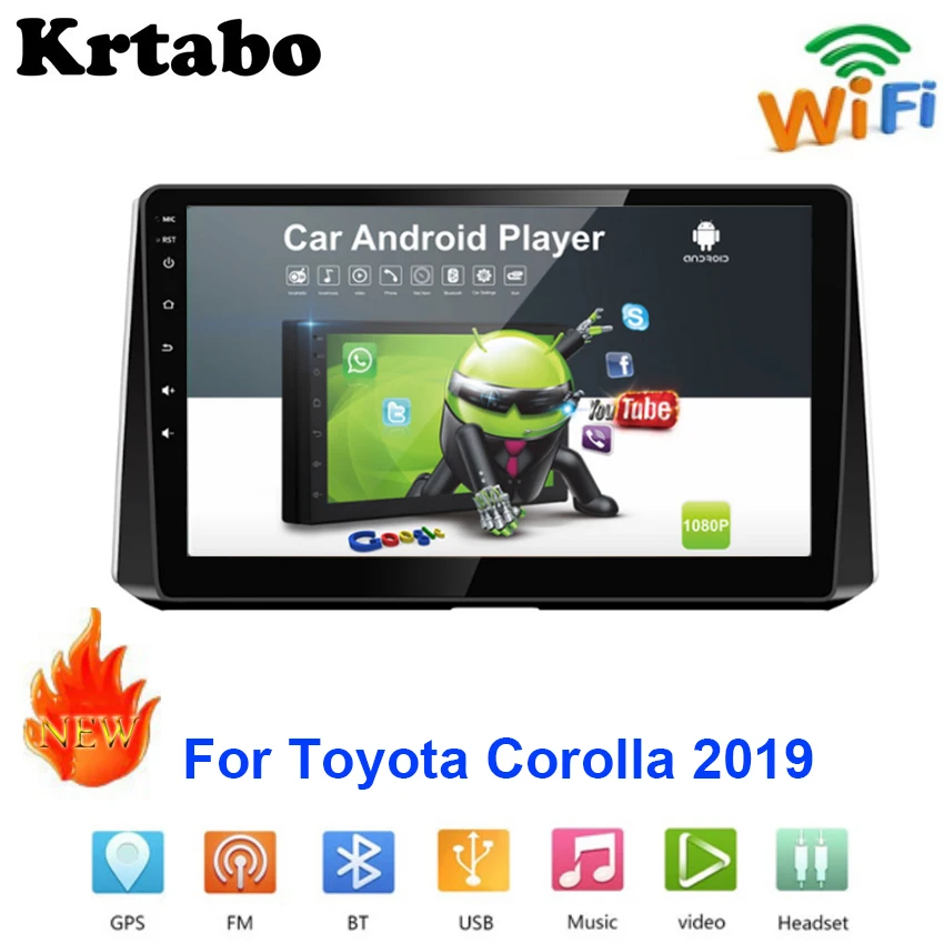 Car radio Android multimedia player For Toyota Corolla 2019 Bluetooth Car touch screen GPS Navigation Stereo Audio WIFI