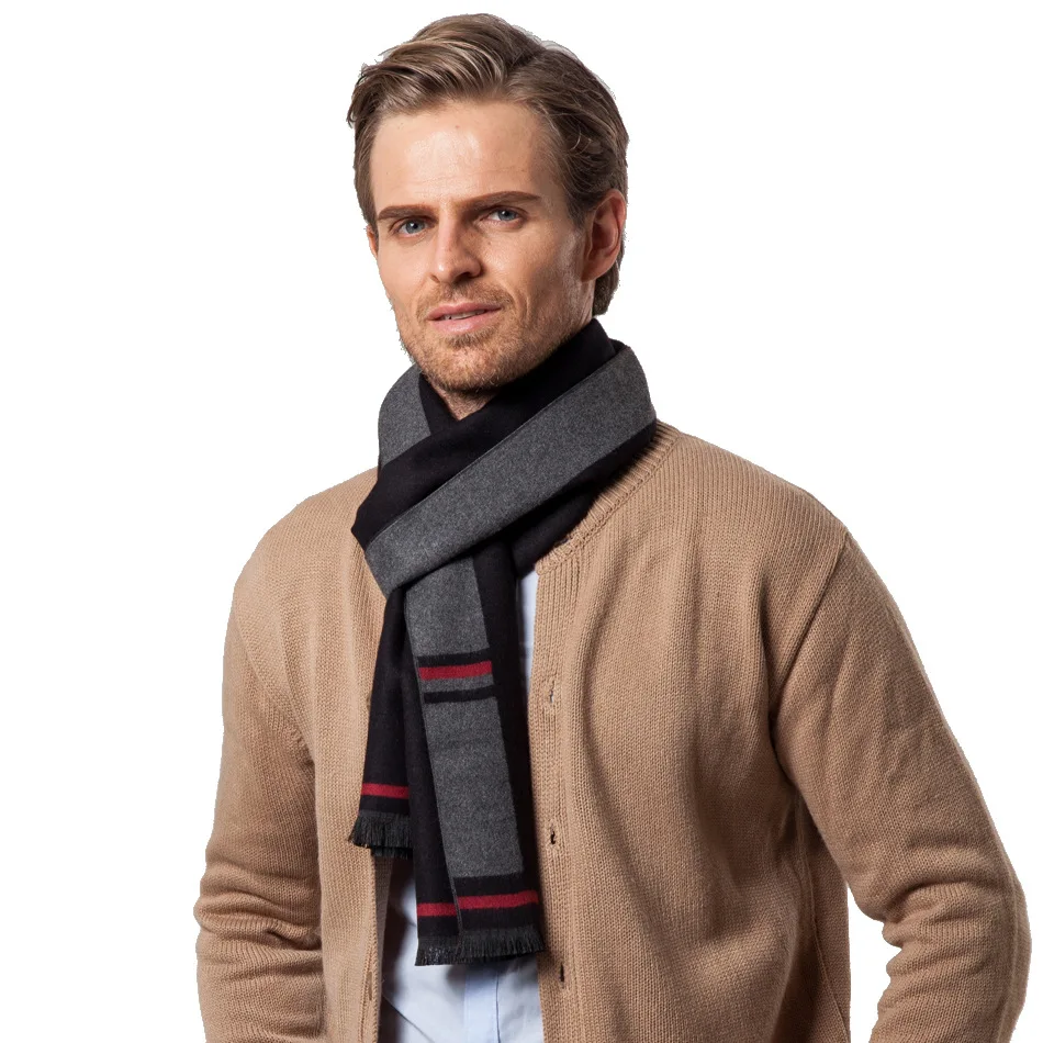 

New Mid-aged Cashmere Men's Scarf for Leisure Neck in Autumn and Winter