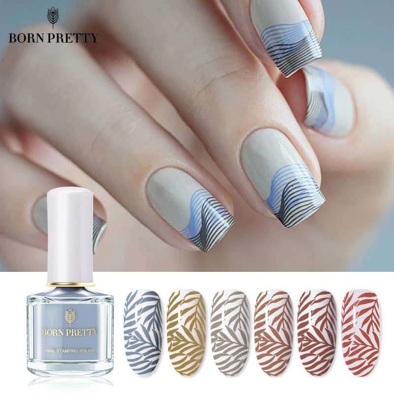 生まれプリスタンピング 6 ミリリットルワニス茶色 黄色 青ネイルアート地球トーンスタンプシリーズ Nail Polish Aliexpress