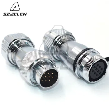 

WS20 Panel 20mm 10pin Pair Round metal cable connector,Industrial electrical power connector, IP67 9Pin connector male female