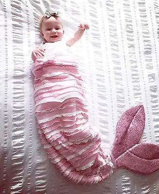 Милые детские рыбий хвост спальные мешки Одеяло кровать диван наряды милый костюм спальный мешок