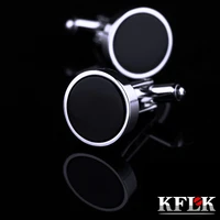 Classic Black Round Cufflinks 1