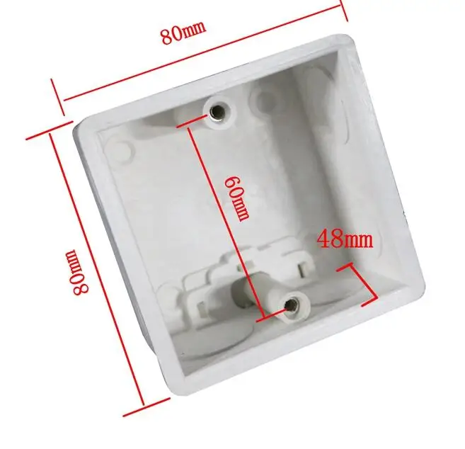 86*86 мм кассета универсальная белая распределительная коробка для монтажа в стену для настенного выключателя и пластиковый корпус розетка задняя коробка выход 86 мм