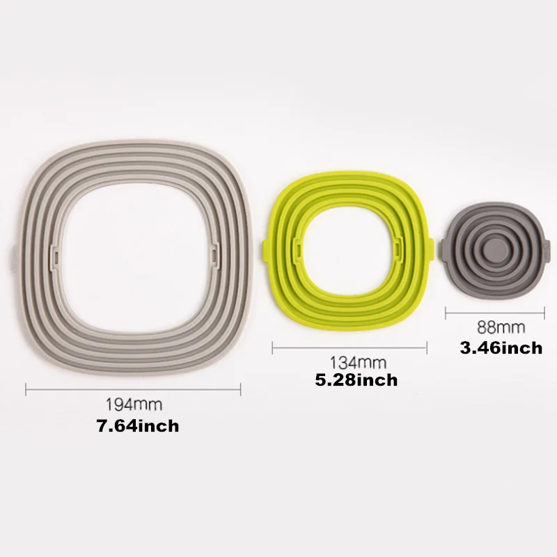  3 In 1 Silicone Pot Mat Non Slip Table Heat Resistant Insulated Coaster Trivet Mats Plate Cup Pads