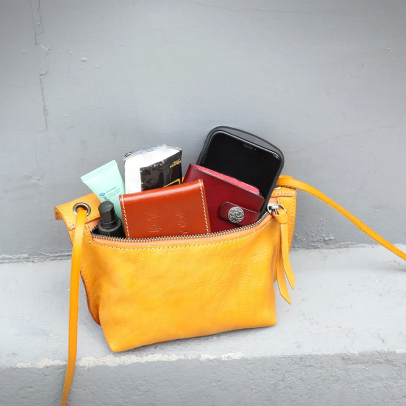 Skup YIFANGZHE mała torba z prawdziwej skóry przepasana dla dziewczynek, Premium fashion klasyczna klapa pojemna telefon komórkowy, mini torebki damskie