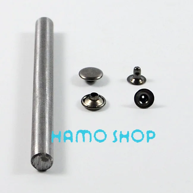 100pcs/lot Free Shipping Metal Fashion 10mm Black Flat Rivet Spike