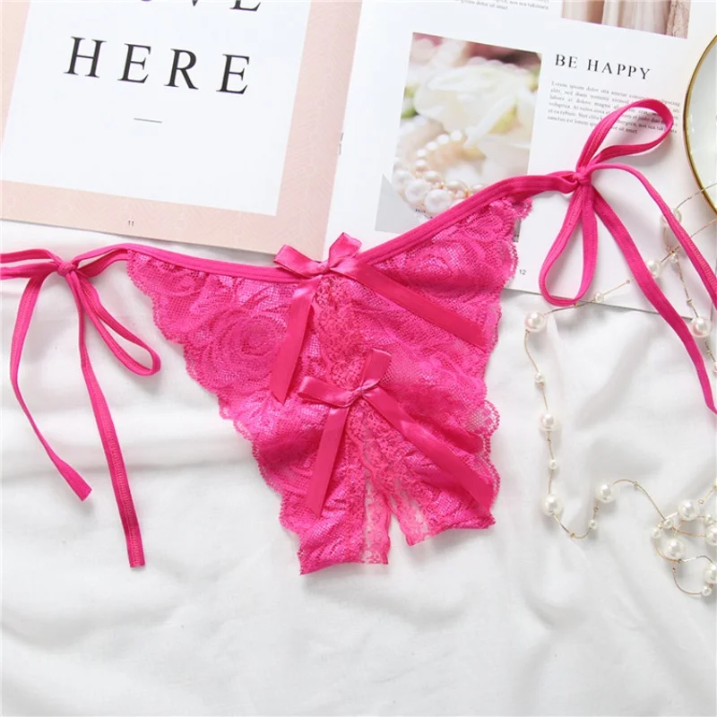 2017 New Arrive Women Sexy Opening Crotch Panties Ladies Flower Lace Female Briefs Thongs G-string Lingerie Sexy Underwear 6813 (2)