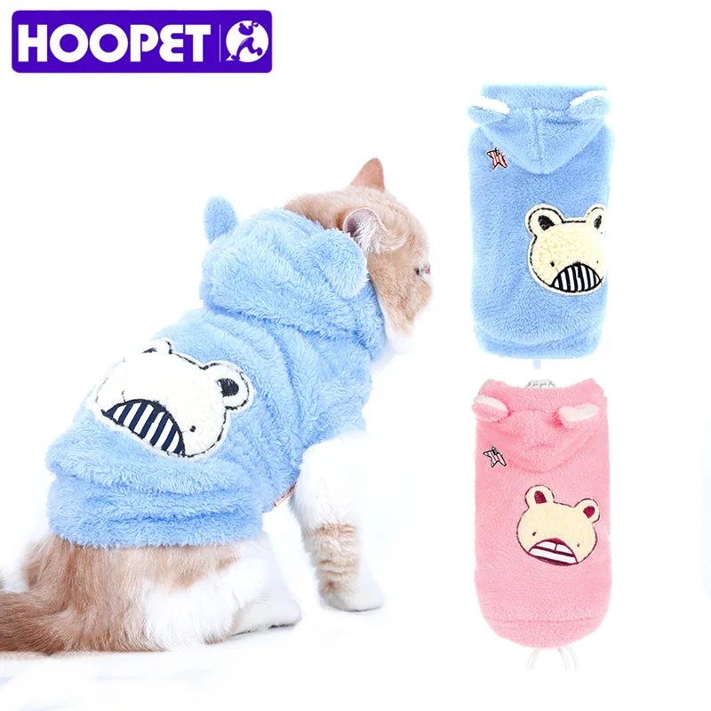 

HOOPET New Small-Dog-Costumes Cat Clothes Blue Velvet Winter Jacket Warm Dogs Pets Clothing Animal 100% Cotton